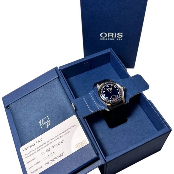 Oris Big Crown Stainless Steel Blue Dial 38mm Automatic Movement Mens Watch 7776 - Picture 8 of 8